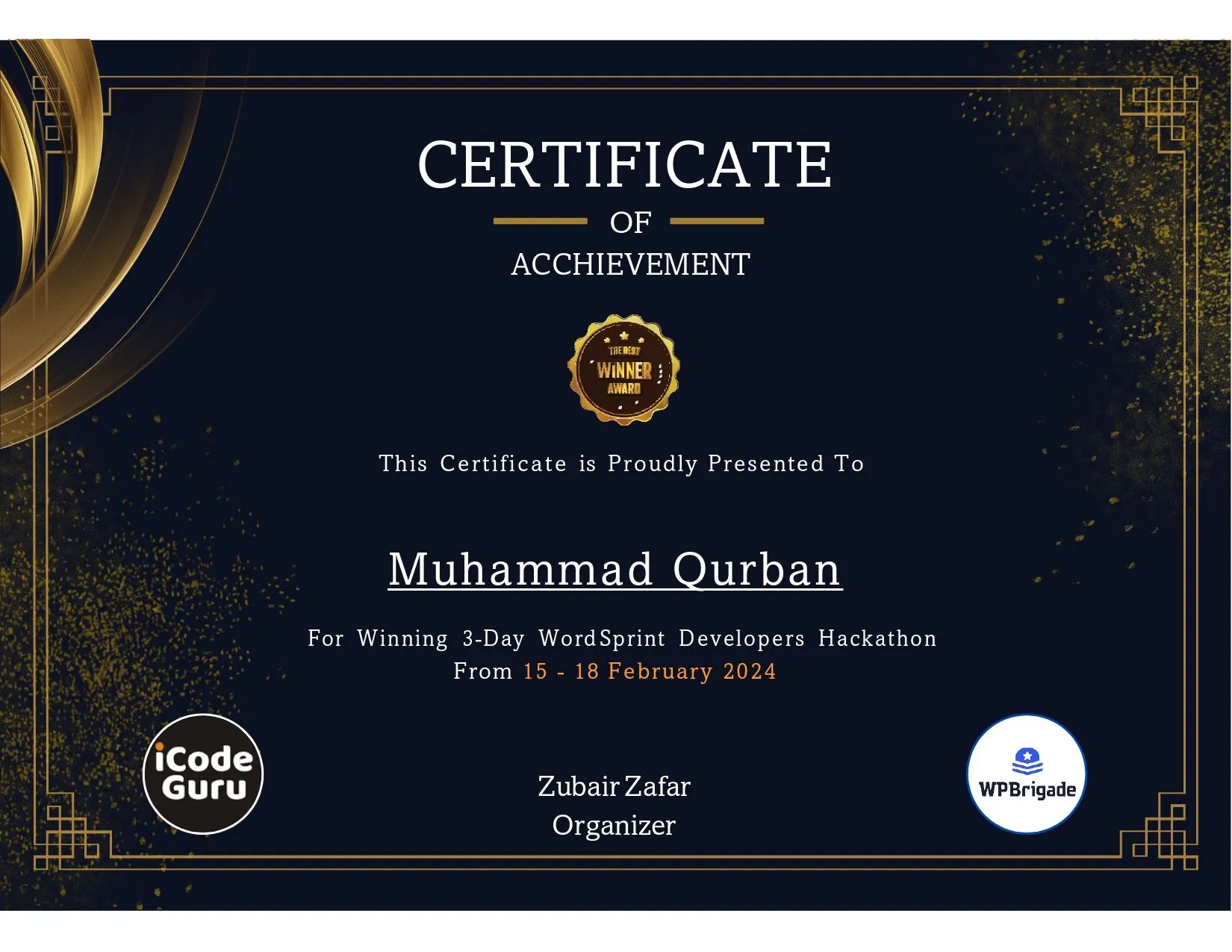 Wordsprint Hackathon Winner